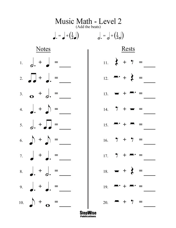 Music Rhythm Math Worksheet Free Printable