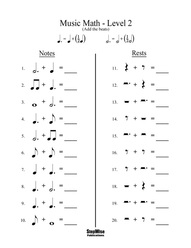Music Rhythm Math 2 Worksheet