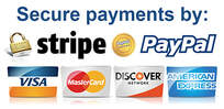 Secure Payments by Stripe and PayPal