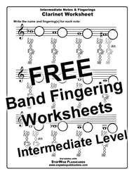 Fingering Chart Worksheets for Band