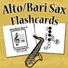 Learn Alto Sax Notes Flash Cards